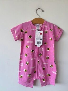 Bonds Pink Bee Print Kids One Piece